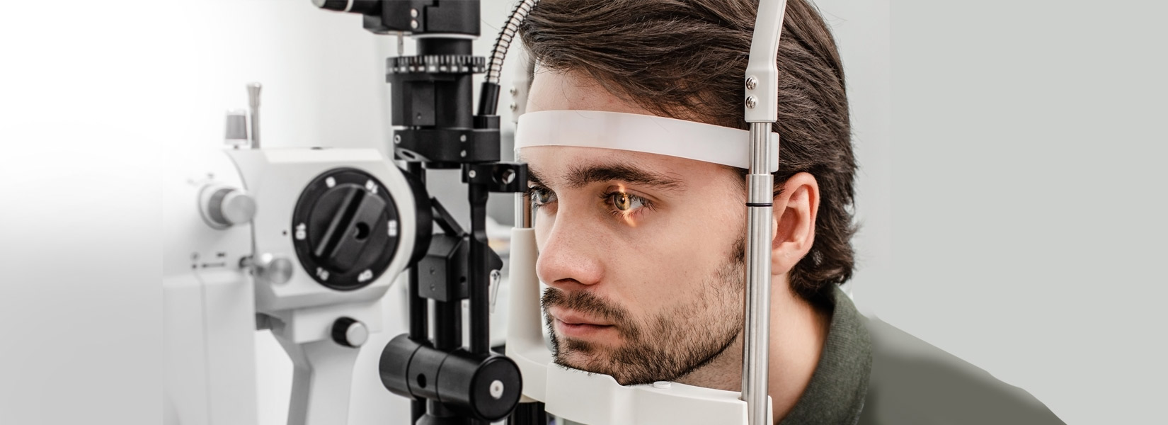 young man during eye exam in Kenner